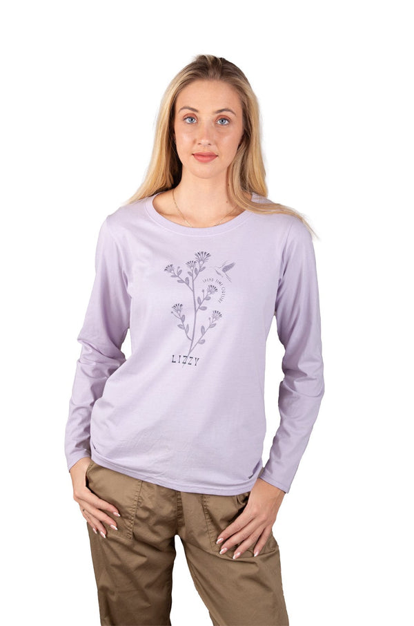 Amaro - Ladies L/S Tee Lizzard apparel Misty Lilac / S