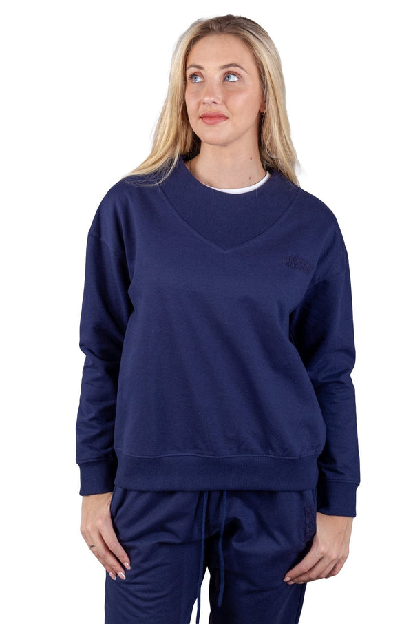 Anise - Ladies L/S Crew Neck Lizzard apparel Navy / XS