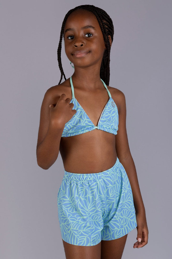 Anjana - Teen Girls Short Lizzard swimwear lycra Mint Floral / 6/7