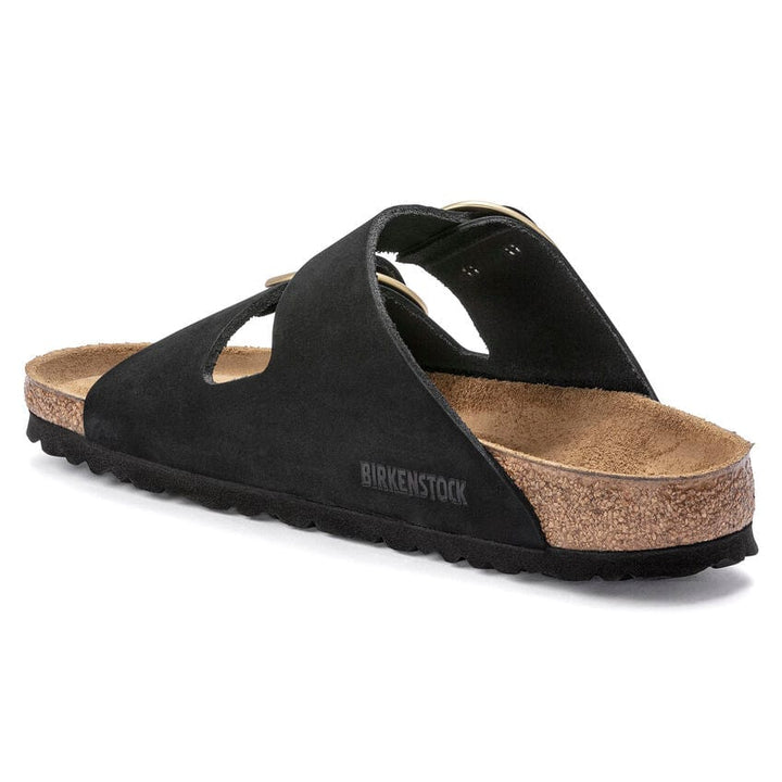 Arizona Big Buckle Black/Gold Nubuck Leather Bash footwear