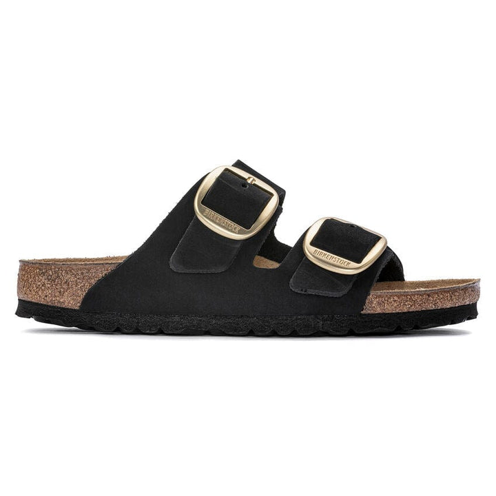 Arizona Big Buckle Black/Gold Nubuck Leather Bash footwear