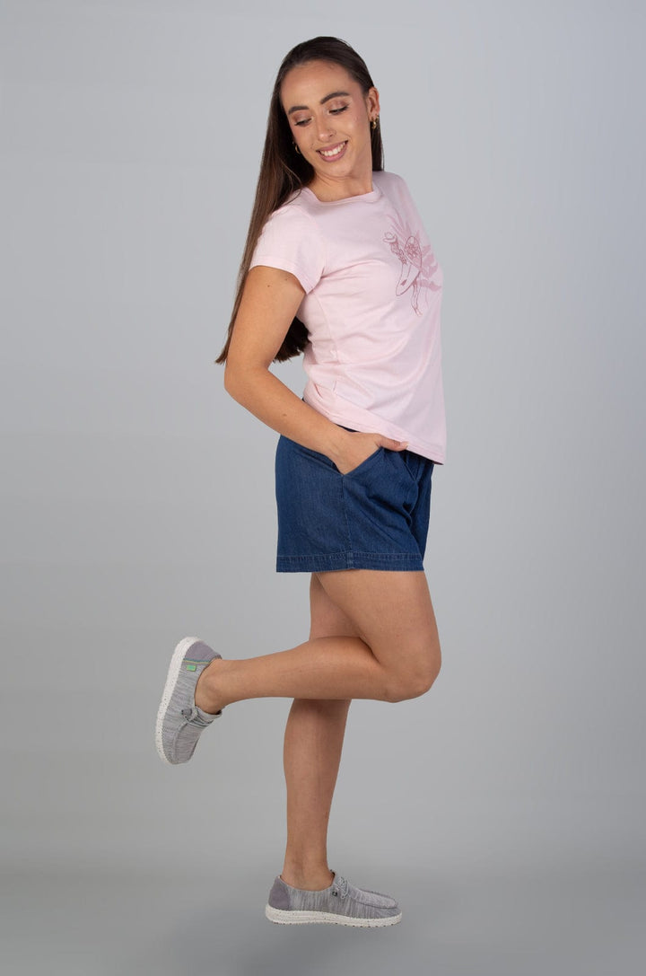 Aurorah  - Ladies Cap Slv Tee Lizzard apparel