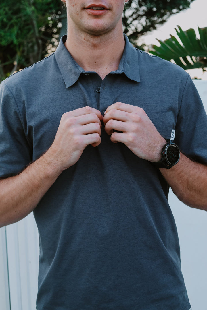 Azull - Mens S/S Polo Lizzard apparel India Ink / S