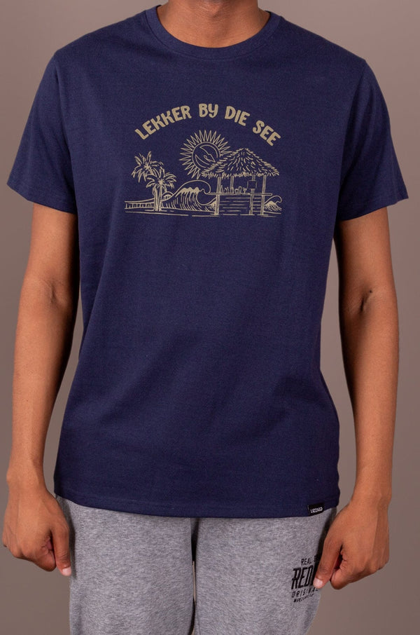 Beach Bar - Mens S/S Tee Lizzard apparel Navy / XS