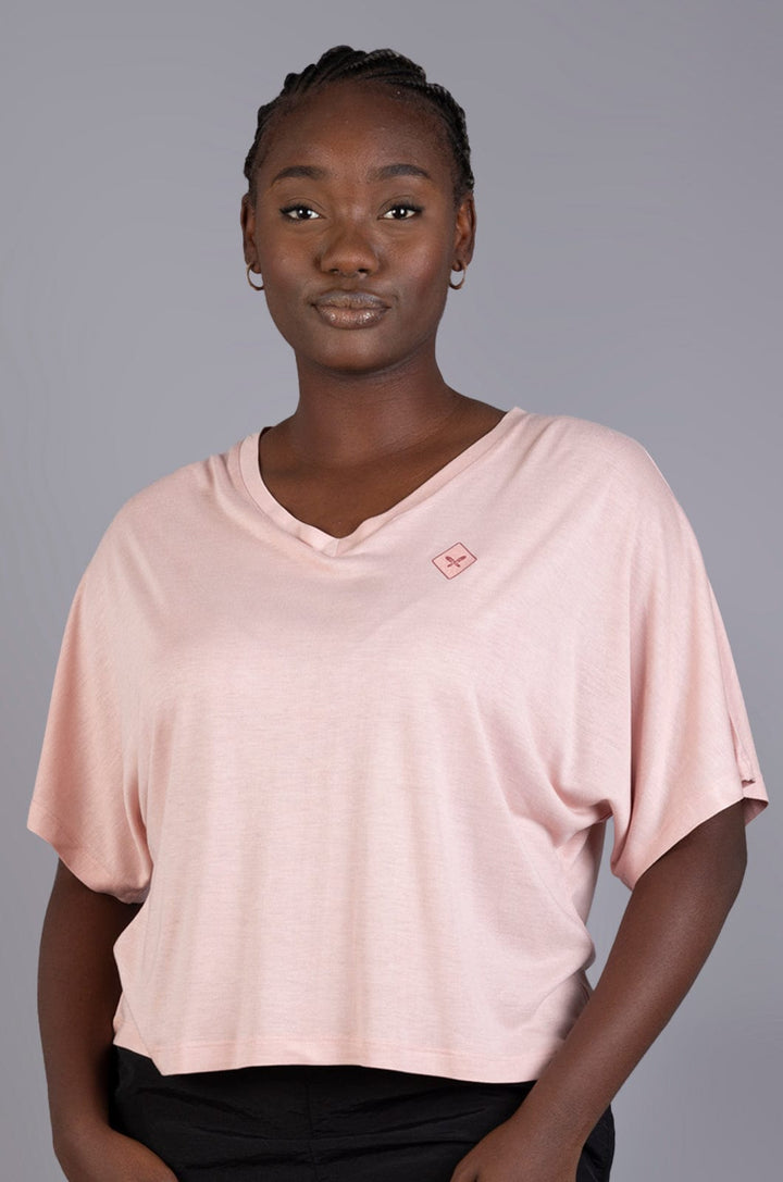 Bibble - Ladies V Neck  S/S Tee Lizzard apparel Cameo Rose / XS