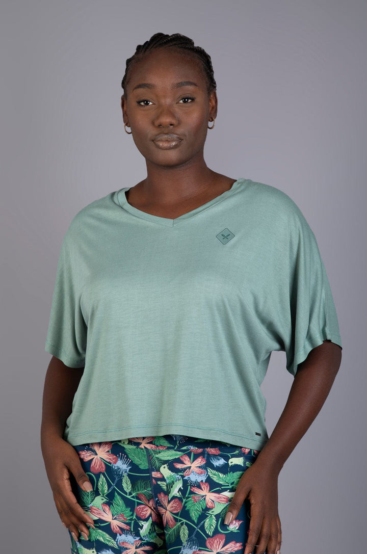 Bibble - Ladies V Neck  S/S Tee Lizzard apparel Sage / XS