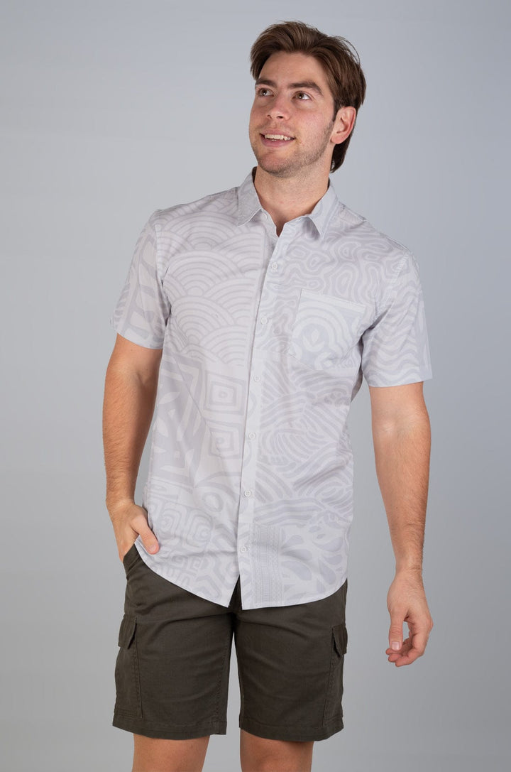 Biota - Mens Button Up Lizzard apparel Zen Blue / S