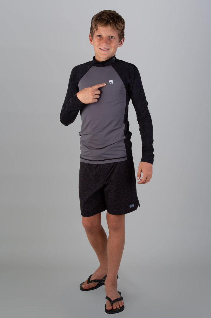Bladed -  Teen Boys L/S Rashie Lizzard swimwear lycra Castlerock / 6/7