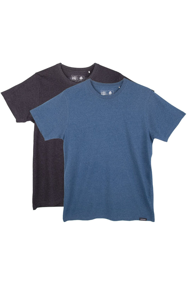 Blanc 2- Mens Twin Pack Lizzard apparel Charcoal/Dark Blue / XS