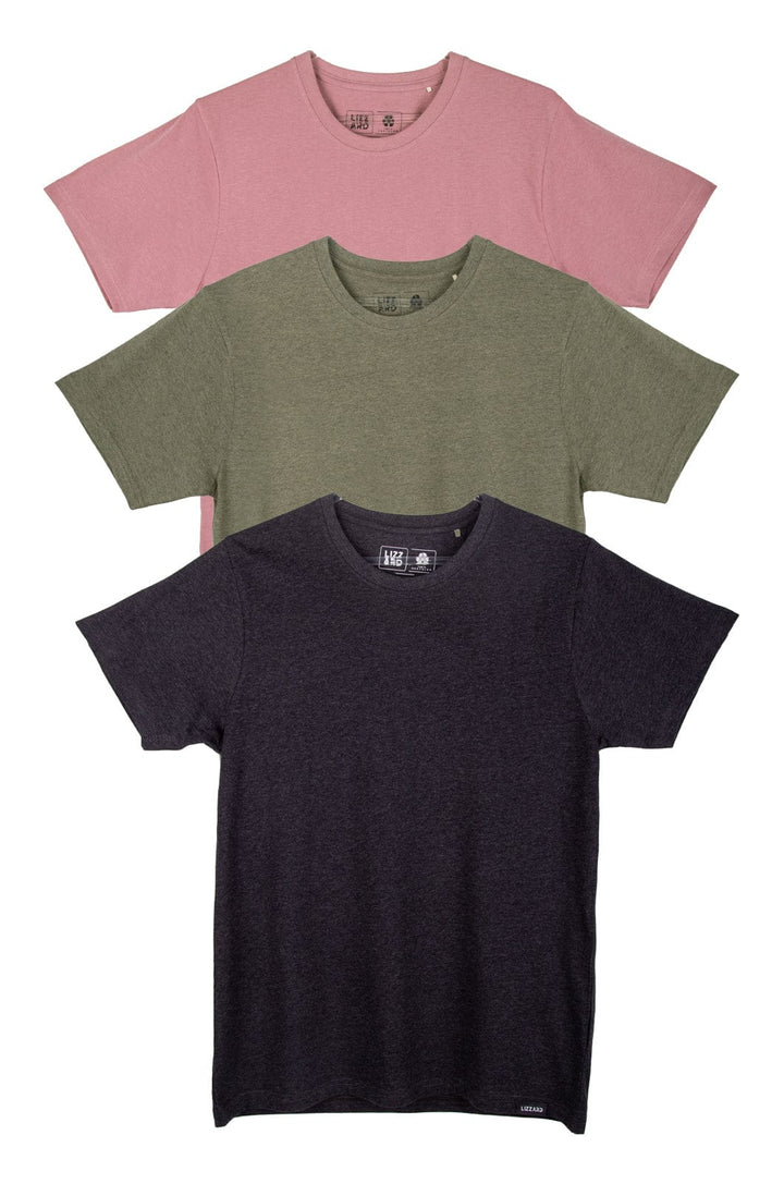 Blanc 3- Mens Three Pack Lizzard apparel Olive/Light Pink/Charcoal / XS