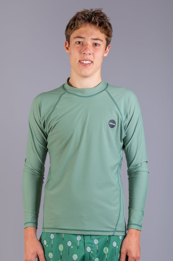 Bolton - Mens L/S Rashie Lizzard swimwear lycra Iceberg Green / XS