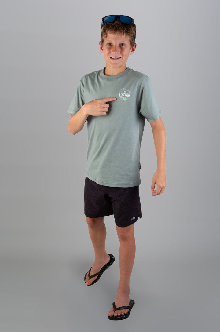 Champlain -  Teen Boys S/S Tee Lizzard apparel Lily Pad / 6/7