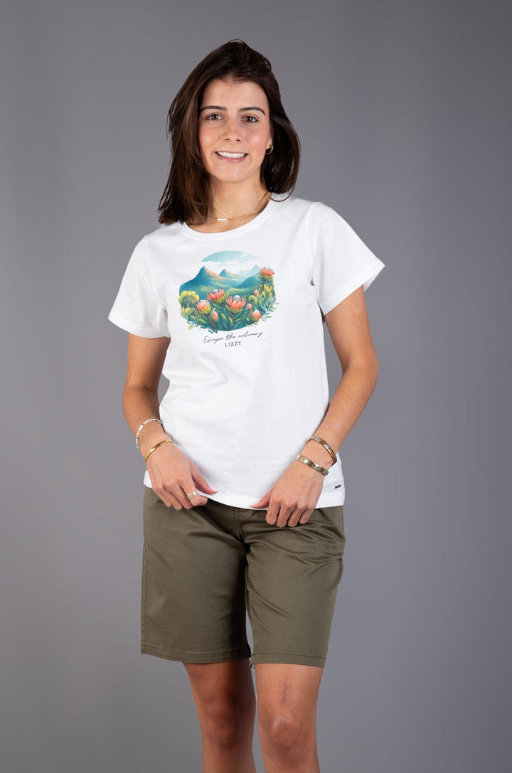 Daizee - Ladies S/S Tee Lizzard apparel White / XS