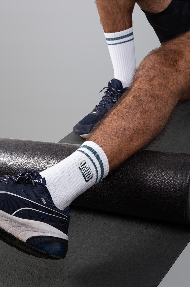 Dillion - Basic Crew Sock Lizzard accessories Teal Logo / One Size