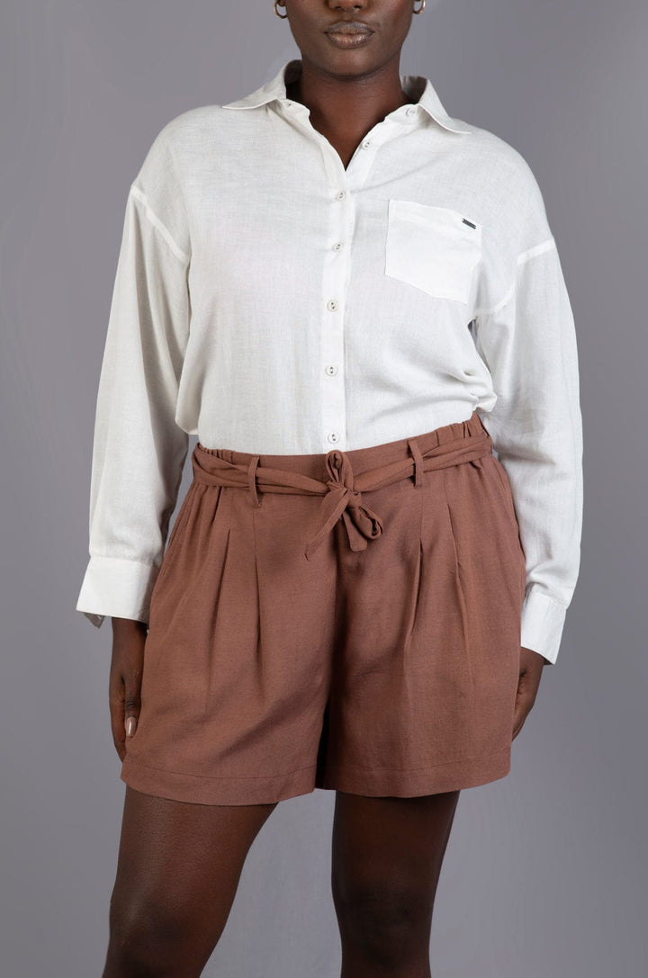 Doppio - Ladies Woven Short Lizzard apparel Chocolate Malt / S