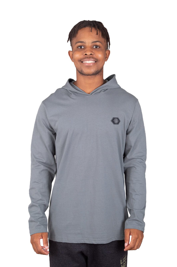 Ferguson- Mens L/S Hooded Tee Lizzard apparel Grey / XS