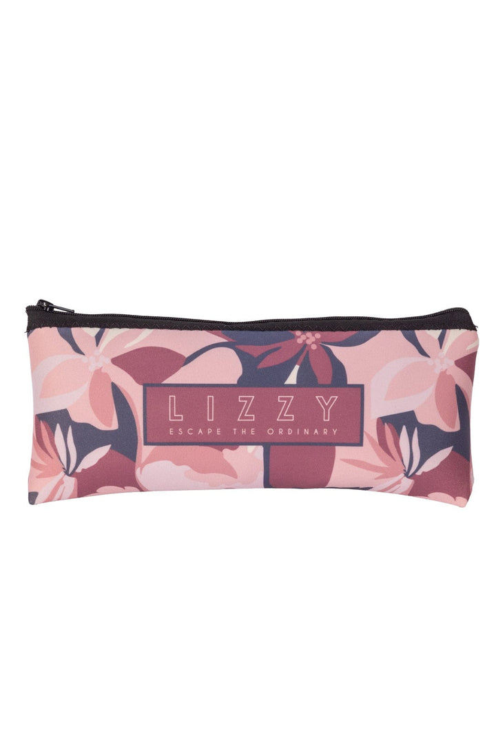 Fluorite - Pencil Case Neoprene Lizzard accessories Pink Abstract Floral / One Size