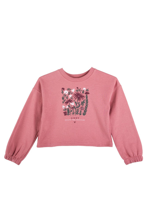 Gypsum - Teen Girls L/S Crew Neck Lizzard apparel Old Rose / 6/7