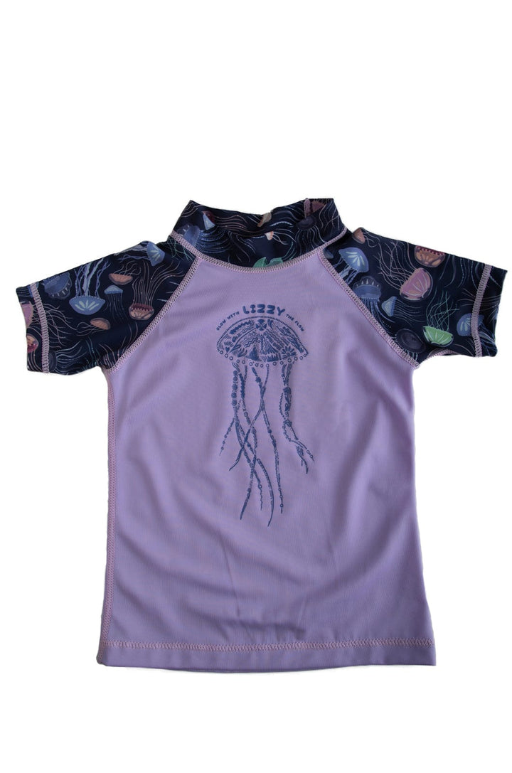 Haim - Tot Girls S/S Rashie Lizzard swimwear Purple Jellyfish / 1/2