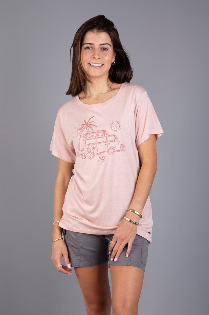 Haliena - Ladies S/S Tee Lizzard apparel Cameo Rose / XS