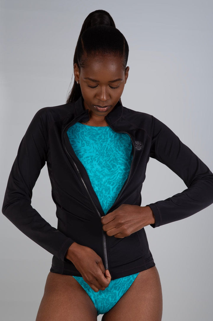 Harpy - Ladies L/S Zip Rashies Lizzard swimwear lycra