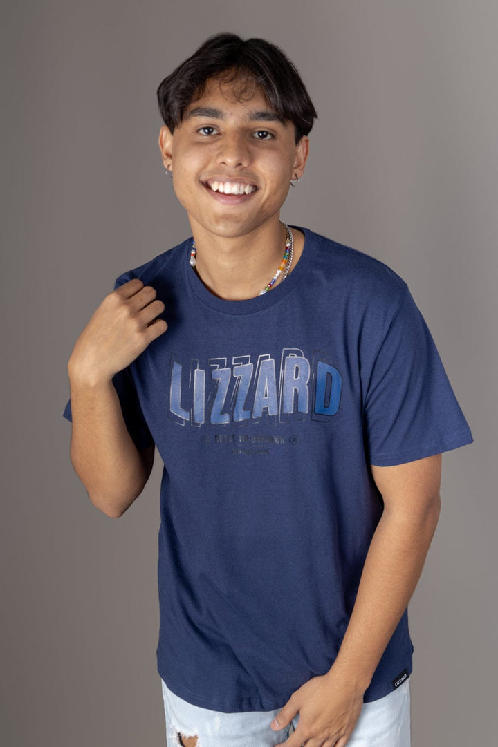 Hinto - Mens S/S Tee Lizzard apparel Navy Melange / XS