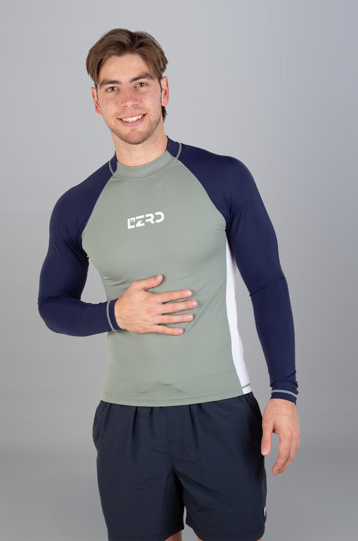 Hommus - Mens L/S Rashie Lizzard swimwear lycra Lily Pad / XS