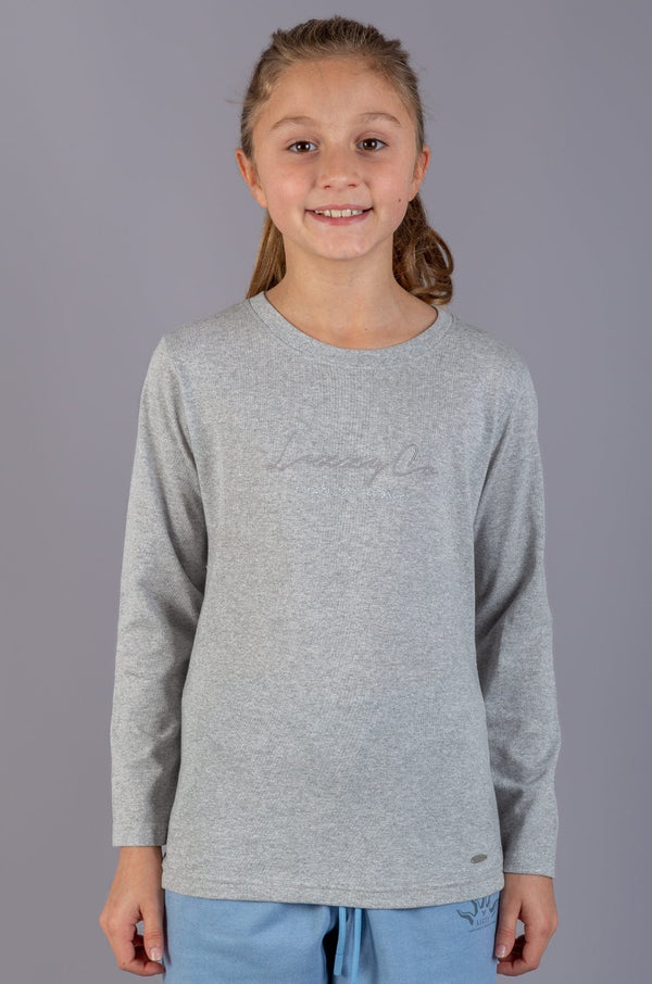 Jacinta - Teen Girls L/S Tee Lizzard apparel Light Grey / 6/7