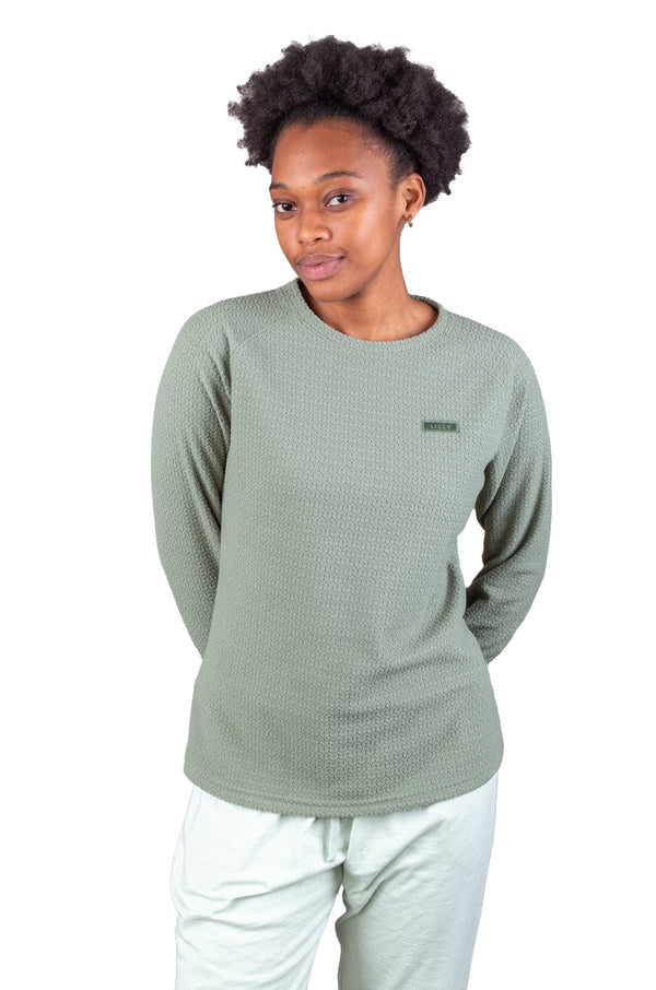 Kajika - Ladies L/S Crew Neck Lizzard apparel Olive / S