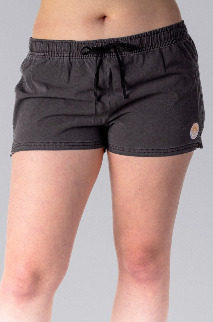 Katy 22 - Ladies Elasticated Boardshort Lizzard apparel Black / XS