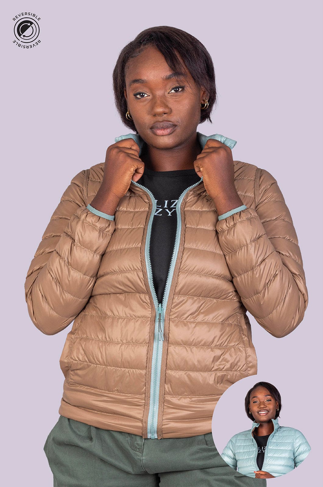 Kimja - Ladies Reversible Puffer – Lizzard South Africa