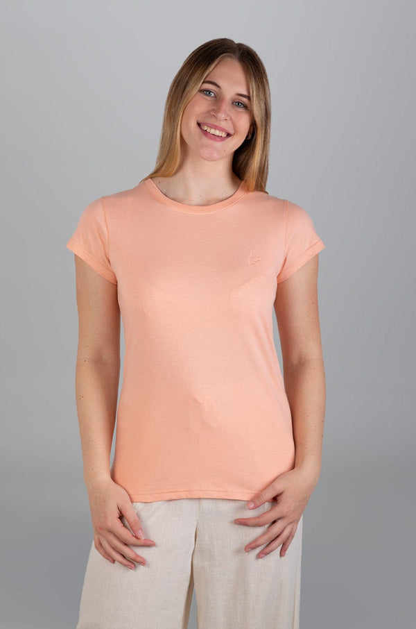 Leesha  - Ladies Cap Slv Tee Lizzard apparel Coral Pink / S