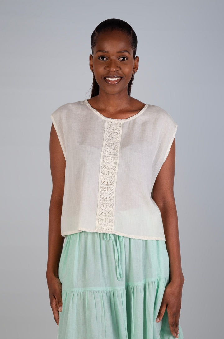 Mandie - Ladies Blouse Lizzard apparel Ecru / S