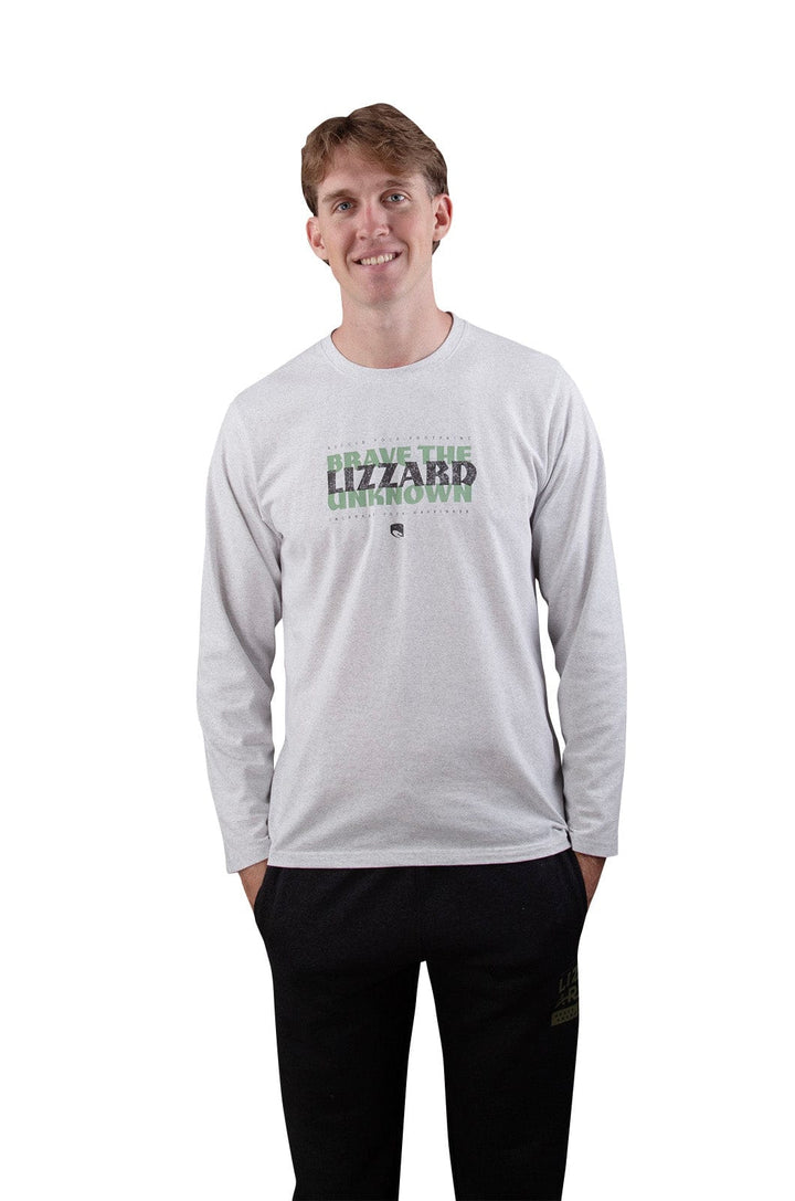 Menace- Mens L/S Tee Lizzard apparel Light Grey Melange / XS