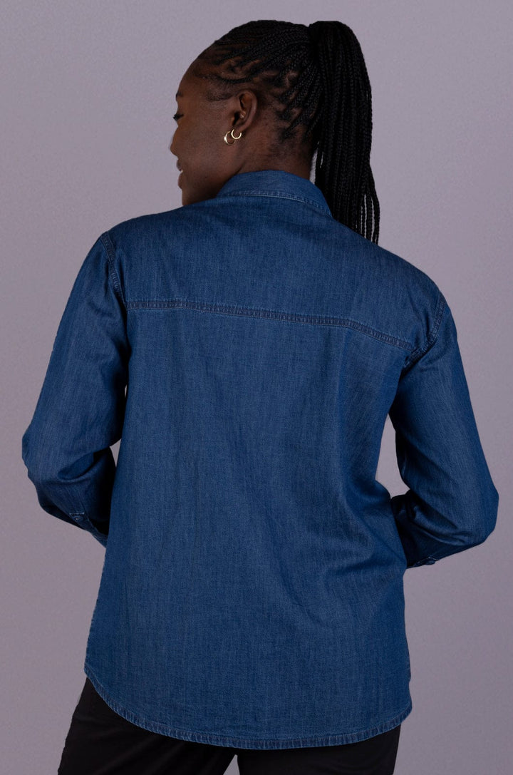 Millya 25 - Ladies Button Up Lizzard apparel Dark Denim / S