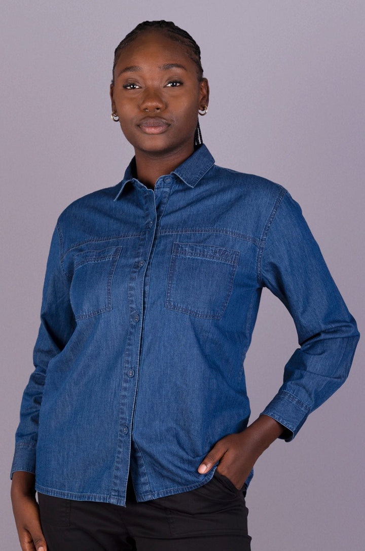 Millya 25 - Ladies Button Up Lizzard apparel Dark Denim / S