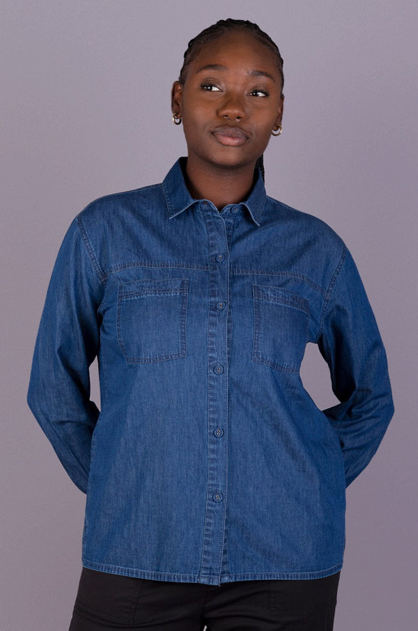 Millya 25 - Ladies Button Up Lizzard apparel Dark Denim / S