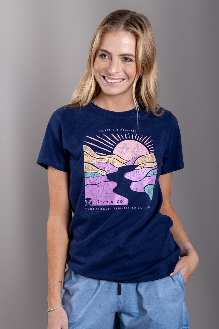 Nanook - Ladies S/S Tee Lizzard apparel Navy Melange / XS