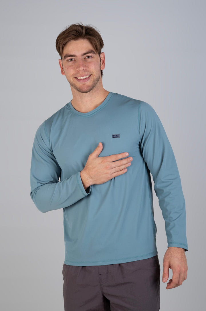 Oakfee - Mens L/S Rashie Lizzard swimwear lycra Smoke Blue / S