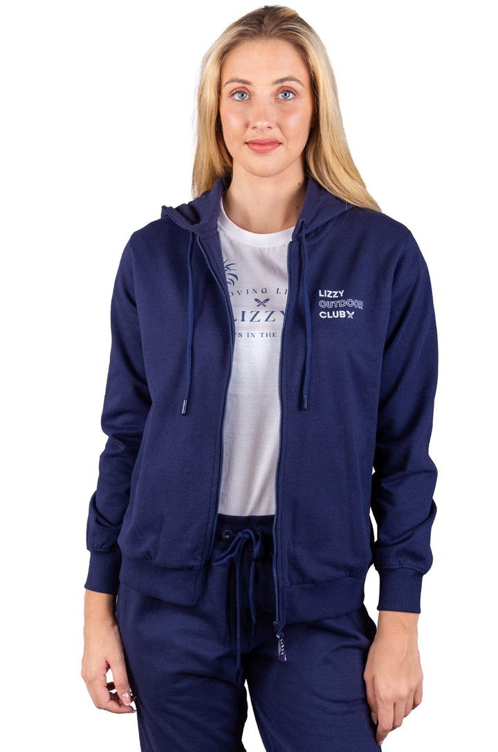 Pakari - Ladies Hooded Zip-Thru Lizzard apparel Navy / S