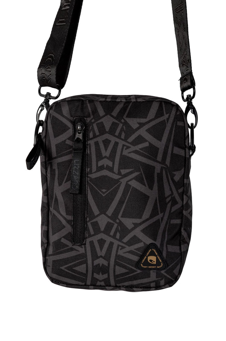 Peeta - Mens Sling Bag Lizzard accessories Black/Grey Geometric / One Size