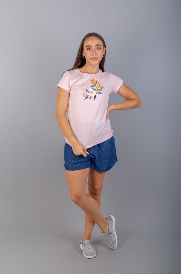 Peonie  - Ladies Cap Slv Tee Lizzard apparel