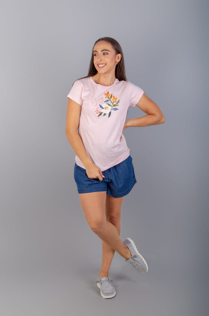 Peonie  - Ladies Cap Slv Tee Lizzard apparel