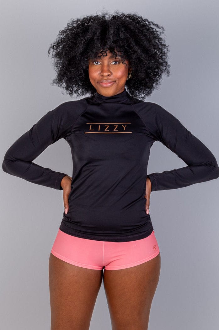 Pino - Ladies L/S Rashies Lizzard swimwear lycra Black / XS