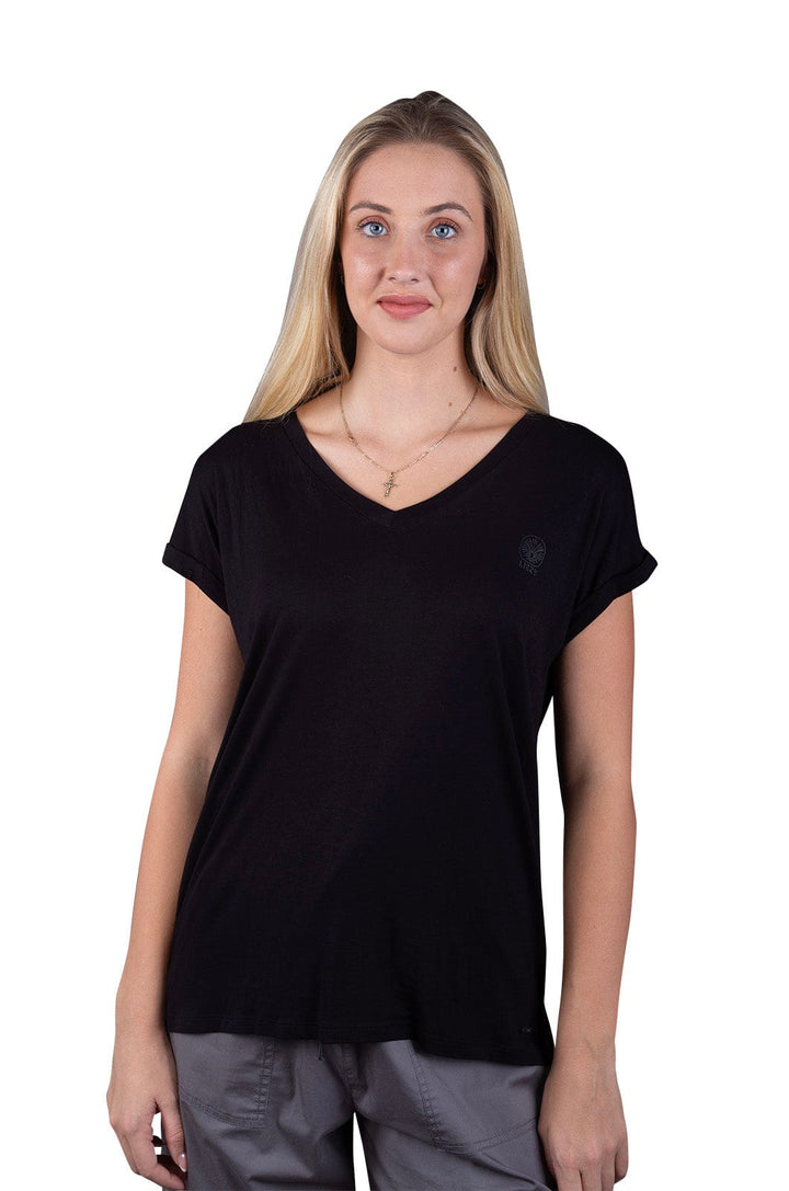 Portinka - Ladies V - Neck  S/S Tee Lizzard apparel Black / XS