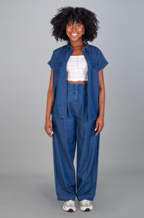 Raksha - Ladies Elasticated Pant Lizzard apparel Dark Denim / S