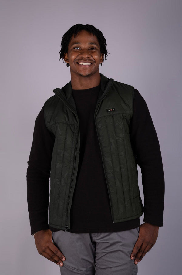 Revolt - Mens Quilted Gilet Lizzard apparel Camo / S