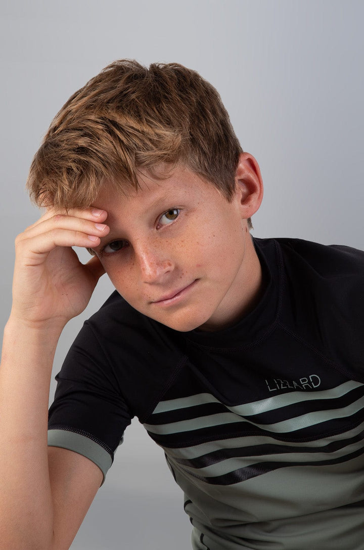 Saki -  Teen Boys S/S Rashie Lizzard swimwear lycra