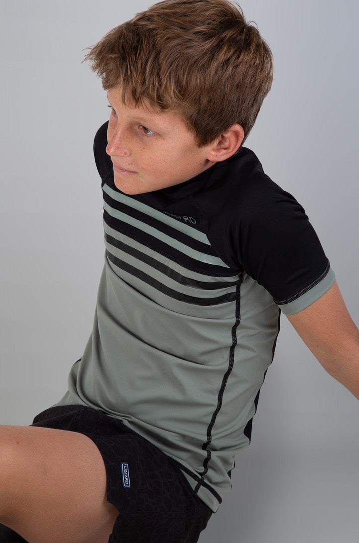 Saki -  Teen Boys S/S Rashie Lizzard swimwear lycra