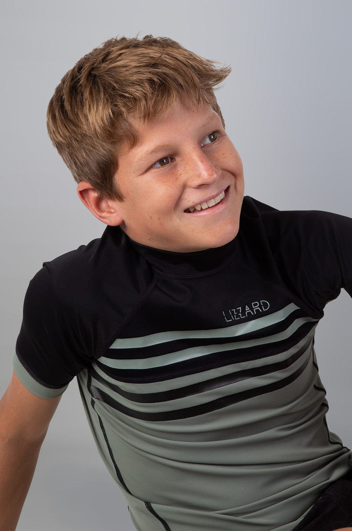 Saki -  Teen Boys S/S Rashie Lizzard swimwear lycra
